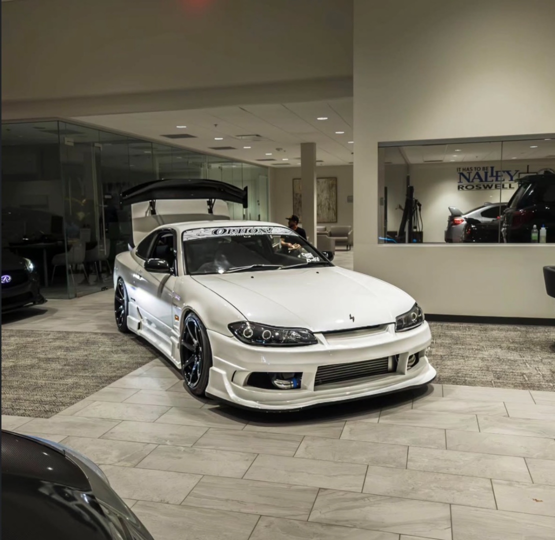 Nissan Silvia S15 inside Nalley Roswell dealership showroom
